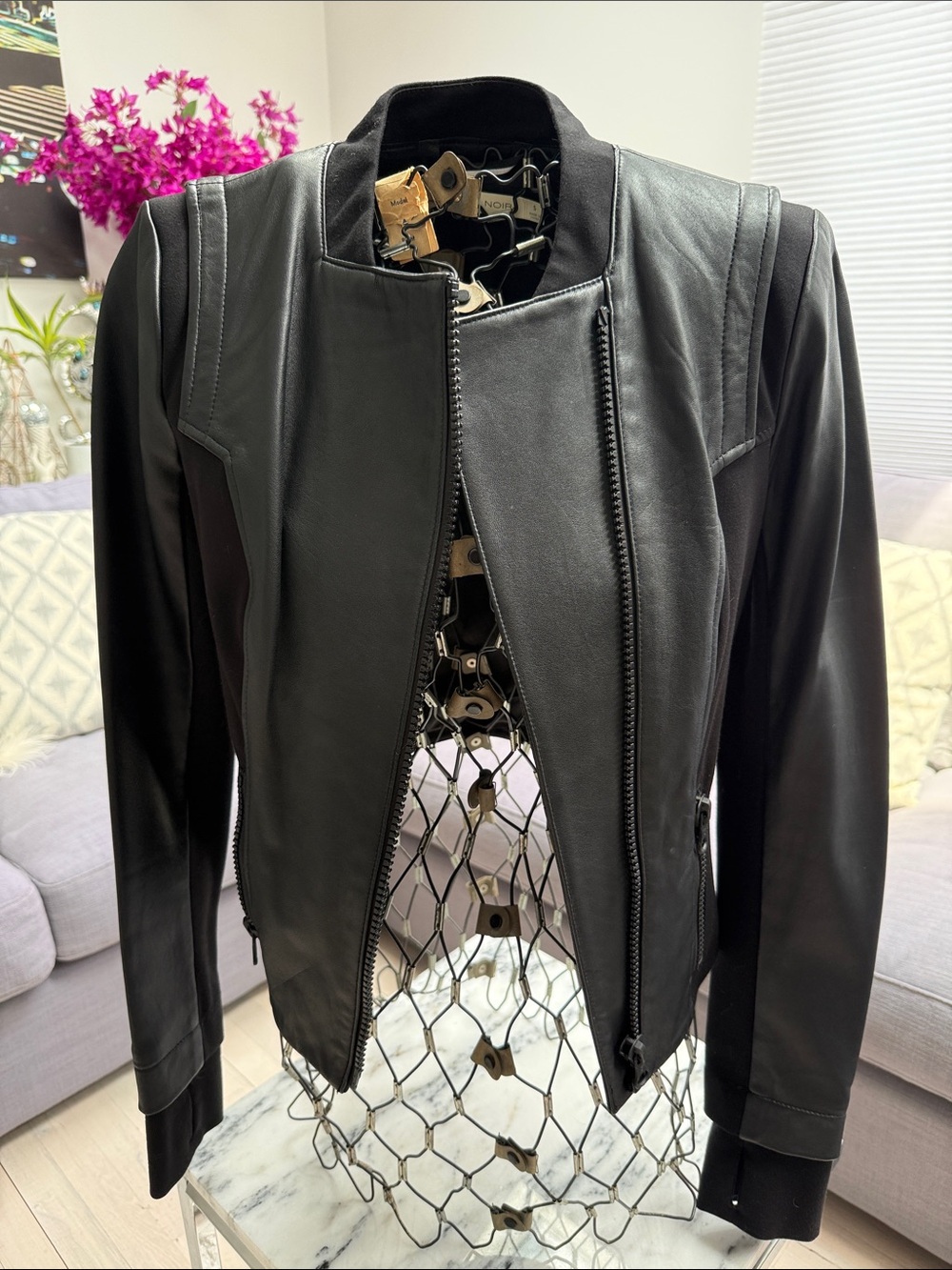 Black Women’s Leather Moto Jacket
